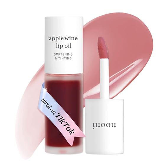 NOONI Korean Lip Oil - Applewine - Plumping & Hydrating Tinted Lip Gloss