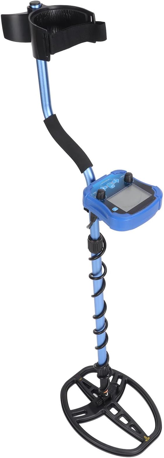 Metal Detector, Adjustable Rod with Lcompact disc Display, with Elbow Support, 11In Waterproof Search Coil, for Detecting Metal Objects Gold and Silver Jewelry Coins Artifacts
