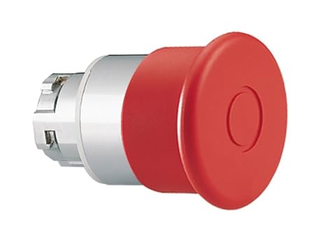 Lovato Electric 8LM2TB6244 Mushroom Head Pushbutton Actuator, 22 mm 8Lm Metal Series, Latch, Pull to Release, 40 mm for Normal Stopping, Red
