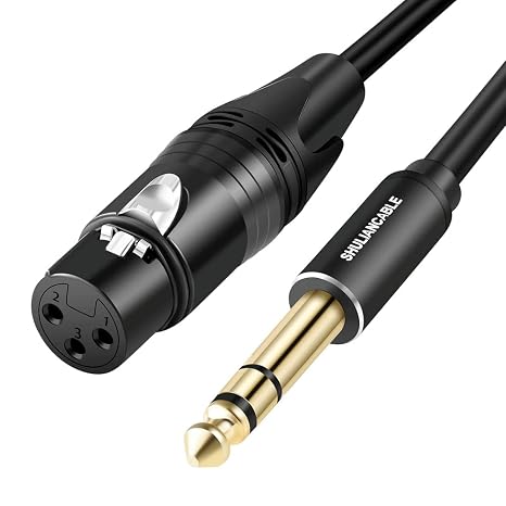 SHULIANCABLE 1/4 Inch Jack TRS Balanced to XLR Female Microphone Cable(3M)