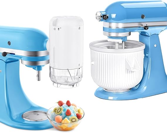 Ice Cream Maker Attachment for KitchenAid Stand Mixer & Shave Ice Attachment for Kitchenaid mixer Attachments