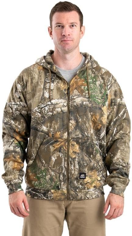 Berne Men's Heritage Thermal-Lined Full-Zip Hooded Sweatshirt, 2XL, Tall, Realtree Edge