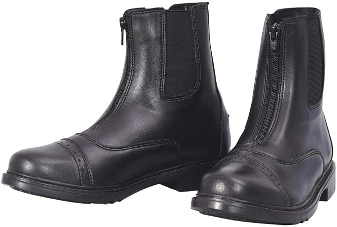 TuffRider Women's Starter Front Zip Paddock Boots with free Socks | Durable, Easy to Clean Water-Resistant Horse Riding Boots