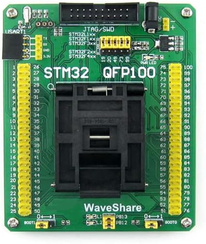Waveshare QFP100 LQFP100 QFP STM32F2 STM32F4 STM32 IC Test Socket Programming Adapter 0.5mm Pitch