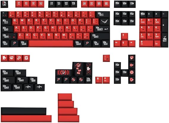 Goddess Keycap Japanese Red Black 142 Keys Cherry Profile PBT 5 Side DYE Sublimation for GH60 GK61 GK64 68 75 84 87 96 980 104 108