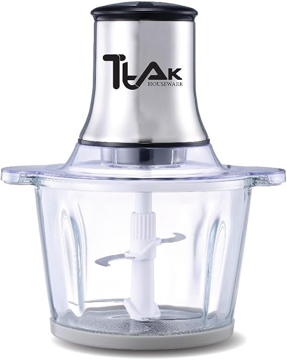 Food Processor, Electric Food Chopper with Meat Grinder & Vegetable Chopper - 3L Glass Bowl (12 Cups) Capacity with 300W Motor, 4 Large Sharp Blades 2 Speed for Fruits/Salads/Nuts/Meat