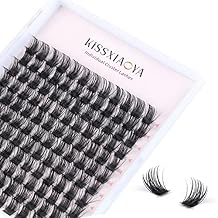 KISSXIAOYA Cluster Lashes Extensions, 144Pcs Individual Cluster Lashes D Curl 14mm, Wide Stem Cluster Eyelashes Soft Natural False Eyelashes Cluster DIY Eyelash Extension At Home (144pcs, 14mm)