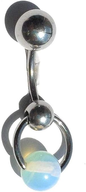 Opalite Stone Door Knocker VCH Piercing Barbell.