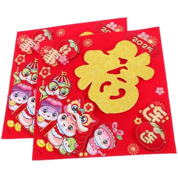 Chinese Year Character Stickers Cartoon Spring Festival Decorations for Windows and Doors Lunar Year Decor for Celebrating The Year Snake