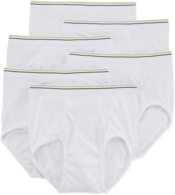 Stafford 6 Pack 100% Cotton Full-Cut Briefs White - White - 42