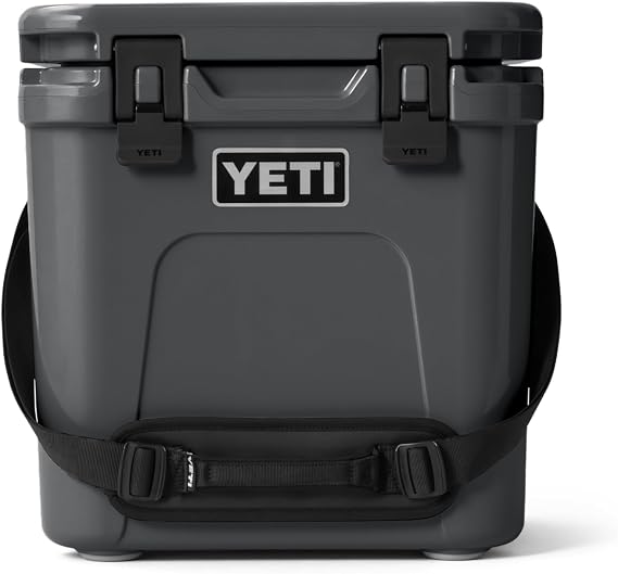 YETI Roadie 24 Cool Box – Portable Cooler Box with PermaFrost Insulation – Fits 33 Cans or 11.8 kg Ice – Tall Design Fits Wine Bottles – Compact Ice Cooler for Travel –