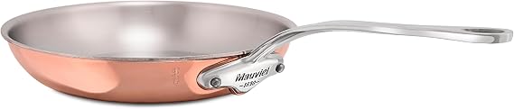Mauviel M6S 6-Ply Polished Copper & Stainless Steel Frying Pan With Cast Stainless Steel Handle, 10.24-in, Made In France