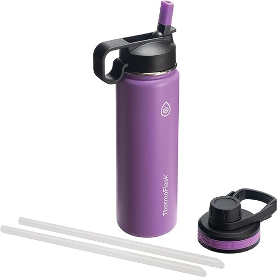 Thermoflask Double Stainless Steel Insulated Water Bottle, 24 oz, Plum