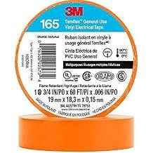 3M Temflex 165 Solvent-Free Vinyl Electrical Tape: 3/4 in. x 60 ft. (Orange) / 10-Pack