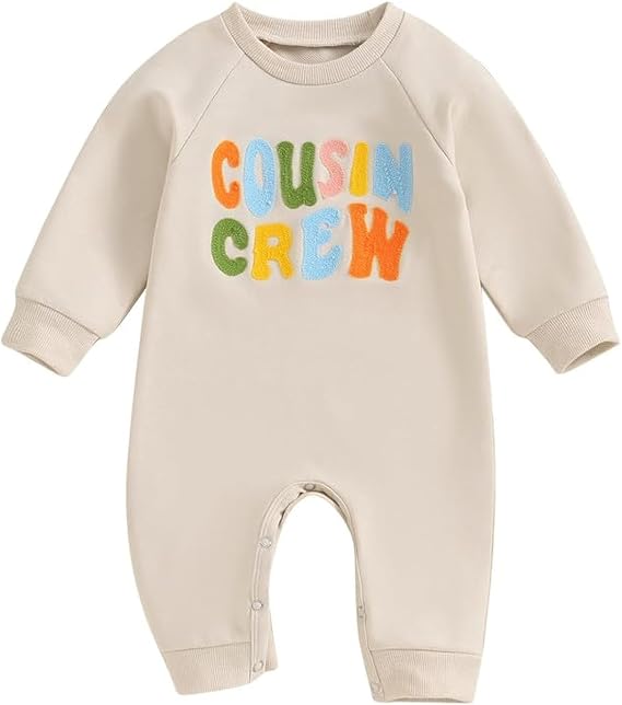 Baby Boy Girl Sweatshirt Bubble Romper Cousin Crew Shirts Toddler Crewneck Sweatshirt Top Fall Winter Clothes