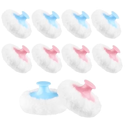 10 Pcs Baby Powder Puff Large Fluffy Powder Puff Body Cosmetic Soft Sponges with Handle for Powder Foundation Body Face BluePink