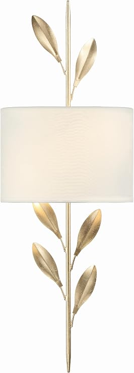 Crystorama Broche 2 Light Antique Gold Sconce