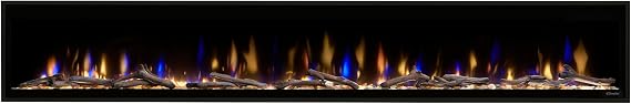 Dimplex Ignite Evolve 100 Inch Built-in Linear Electric Fireplace - Includes Driftwood Logs, Glass Media Kit, Remote - Personalize Flame Colors & Control with Flame Connect App (100 Inch)