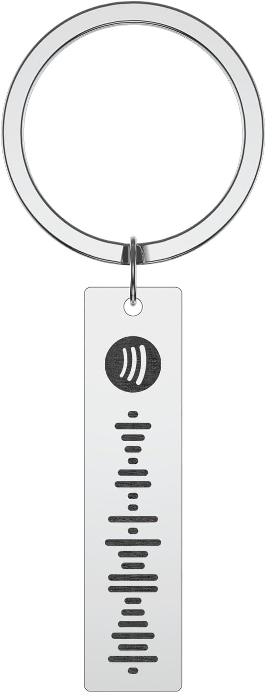Custom Spotify Keychain, Personalized Scannable Spotify Code Keychain Spotify Music Song Code Keyring Gifts for Men