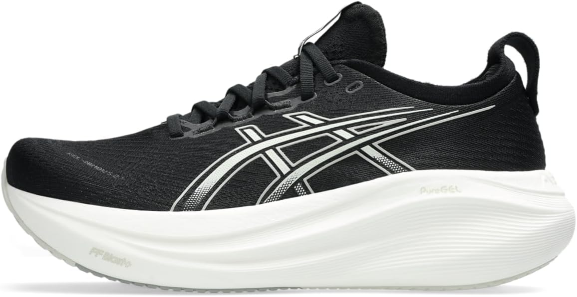 ASICS Women's Gel-Nimbus 27 Running Shoe, Black/Lake Grey, 10 Narrow