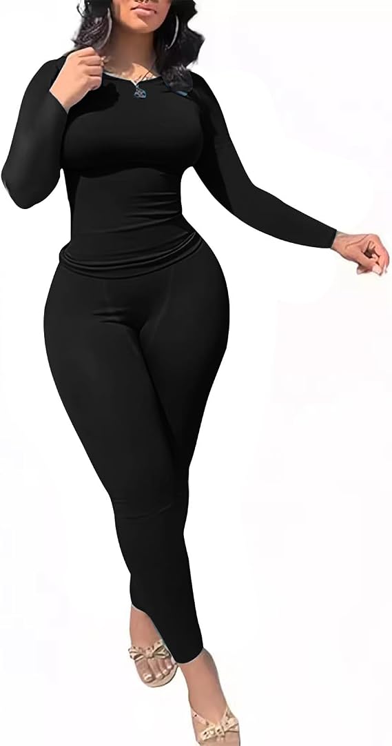 Two Piece Gym Sets for Women High Waist Seamless Workout Sets Tummy Control Yoga Leggings and Crop Top Outfits, 02 Black, L