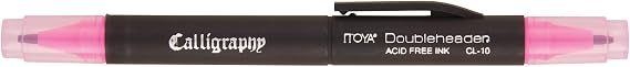 ProFolio by Itoya, Double Header Calligraphy Marker, 1.5mm and 3mm Chisel Tips - Pink
