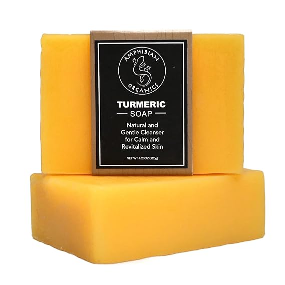 Turmeric Soap - All Natural Gentle Cleanser for All Skin Types. No Stain Face & Body Cleanser for Men, Women & Teens.