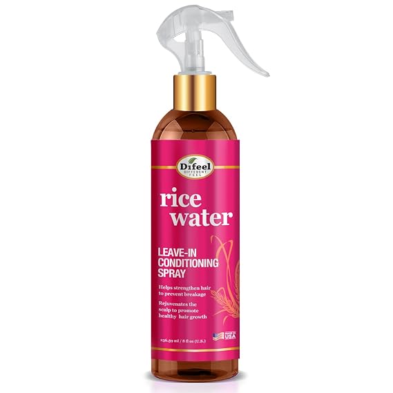 Difeel Rice Water Leave-in Conditioning Spray 8 oz. - Spray Leave in Conditioner For Dry Damaged Hair