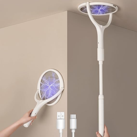 GeckoMan 2-Pack Electric Fly Zapper Electric Fly Swatter Bug Zapper Racket