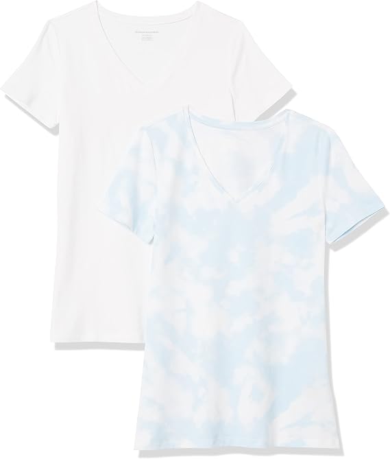 Amazon Essentials Women's Regular-Fit Short-Sleeve V-Neck T-Shirt