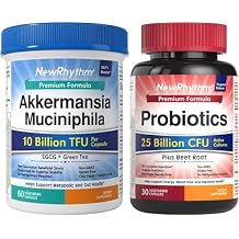 NewRhythm Akkermansia Muciniphila Probiotic, 10 Billion TFU and Probiotics for Women & Men 25 Billion CFU