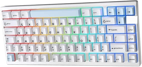 Wireless Gaming Keyboard 75% Mechanical Gasket AL75 PRO Silver Aluminum Hot Swap RGB Compatible with(Silver)