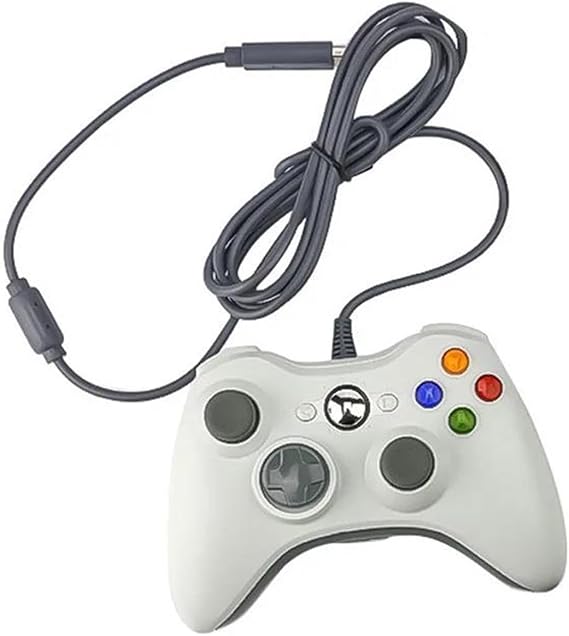 PCコントローラー モーションコントロール に適合する Xb&ox 360用USB有線ゲームパッド Windows 10/8.1/8/7 ゲームハンドル ダブルショック ゲームコントローラー ビデオゲームコンソール ジョイスティックWHITE