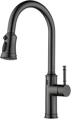 Lefton Touchless Faucet with Pull-Down Sprayer, Single-Hole Motion Sensor Faucet for Kitchen Sink, Grey, KF2210-2