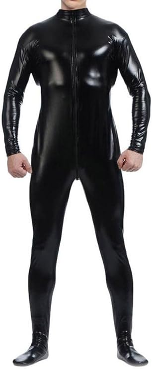VSVO Men's Shiny Metallic Unitard Dancewear