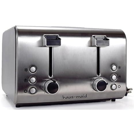 Coffee Pro Haus-Maid 4-Slice Toaster - Toast, Reheat, Defrost - Gray