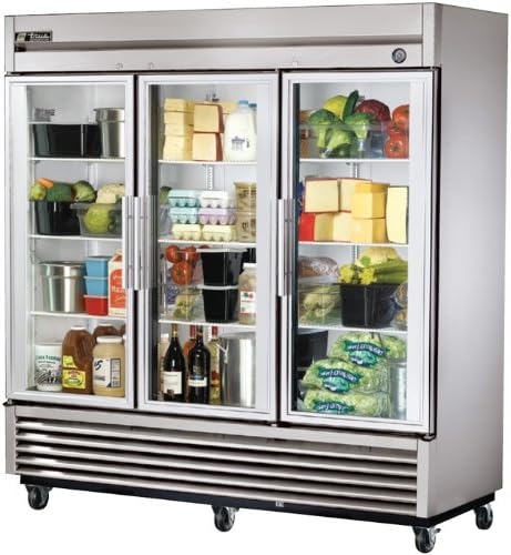 True T-Series 3-Glass Full Door Reach-In 72 Cu Ft Refrigerator
