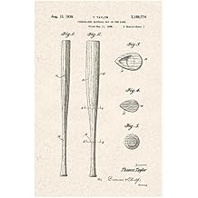 Baseball Bat 1939 Official Patent Diagram Cool Wall Art Print Poster 16x24