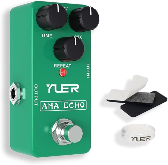 Guitar Delay Pedal, ANA Echo Delay Effect Pedal for Electric Guitar with Footswitch Cap Aluminum Case Delivers Warm, Clean and Smooth Delay Effects - True Bypass RS-10