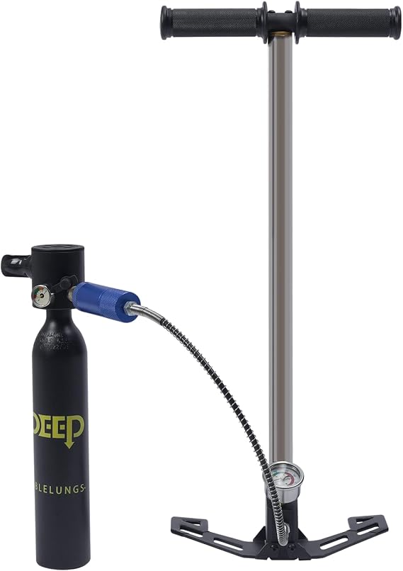 Mini Scuba Oxygen Tank Diving Kit, 0.5L Portable Lung Oxygen Tank Diving Equipment, Scuba Tank with Pressure Gauge Regulator, 3-Layer Oil-Water Separation Filter, 3.97lbs Cylinder 32.81ft Diving Depth