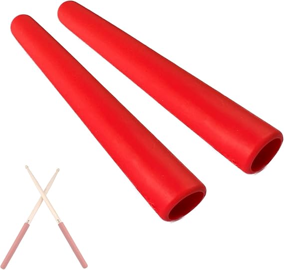 2-Pack Rubber Drumstick Grips Non-Slip Handle Wrap Percussion | 2-pack rubber drum stick grips, non-slip wrap, comfortable handle, fits drum kits percussion drumming