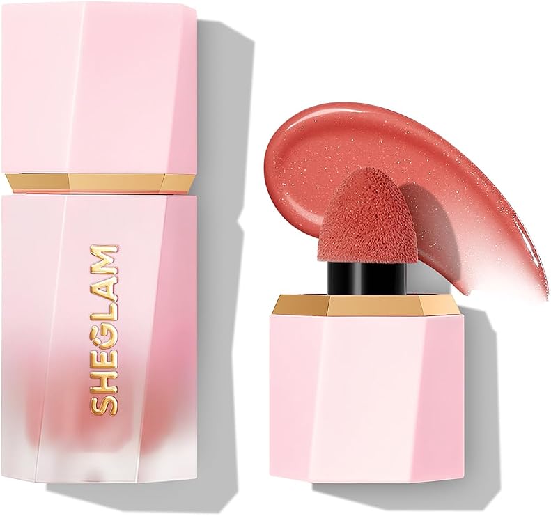 SHEGLAM Color Bloom Dayglow Liquid Blush Makeup for Cheeks Shimmer Finish - Devoted