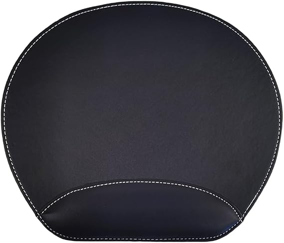 Ergonomic Leather Mouse Pad Mat Mousepad with Rest Wrist Support Non-Slip Rubber Base Memory Foam Waterproof Surface for Gaming Office