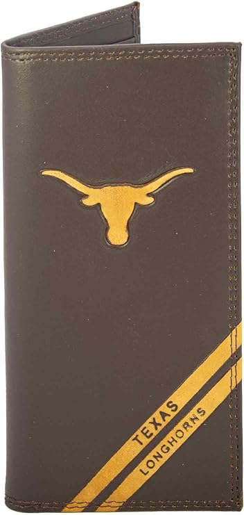 NCAA Texas Longhorns Zep-Pro Pull-Up Leather Trifold Embossed Wallet, Brown
