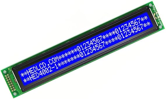 SaiDian 1Pcs HD44780 40x2 4002 LCM Character LCD Display Module 5V White on a Blue Background