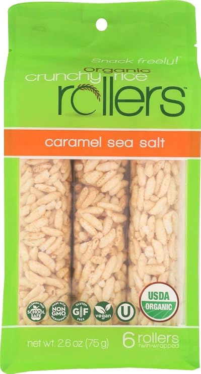 Crunchy Rollers Organic Caramel Sea Salt Rice Rollers 6 Count, 2.6 OZ