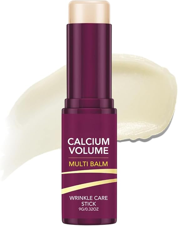 Calcium Volume Multi Balm, Korean Collagen Moisturising Stick for Face, Eyes & Neck, Nourishing Wrinkle Care Balm for Radiant & Firm Skin, Hydrating, Anti-Ageing & Skin-Plumping Glow