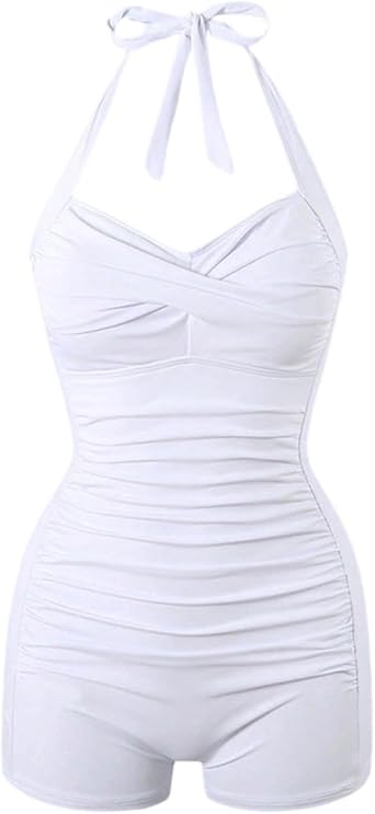 Women's Wrap Waist One Piece Swimsuit - Conservative Monokini, Tummy Concealing Slimming Design for Flattering Look