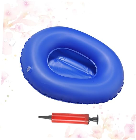 Inflatable Folding Bedpan PVC Blue for Elderly Patients Home Use