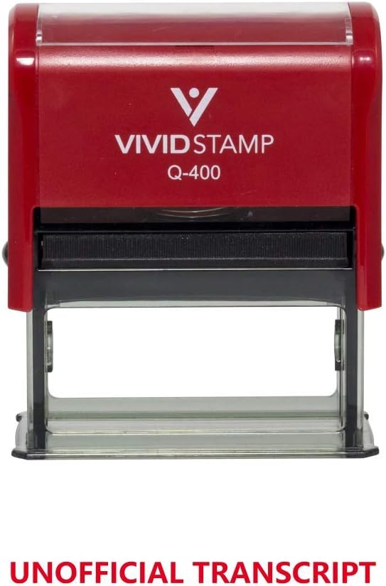 Unofficial Transcript Self Inking Rubber Stamp (Red Ink) - X-Large